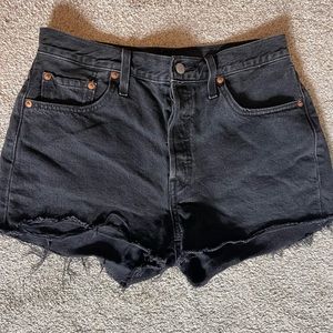 Levi black denim shorts